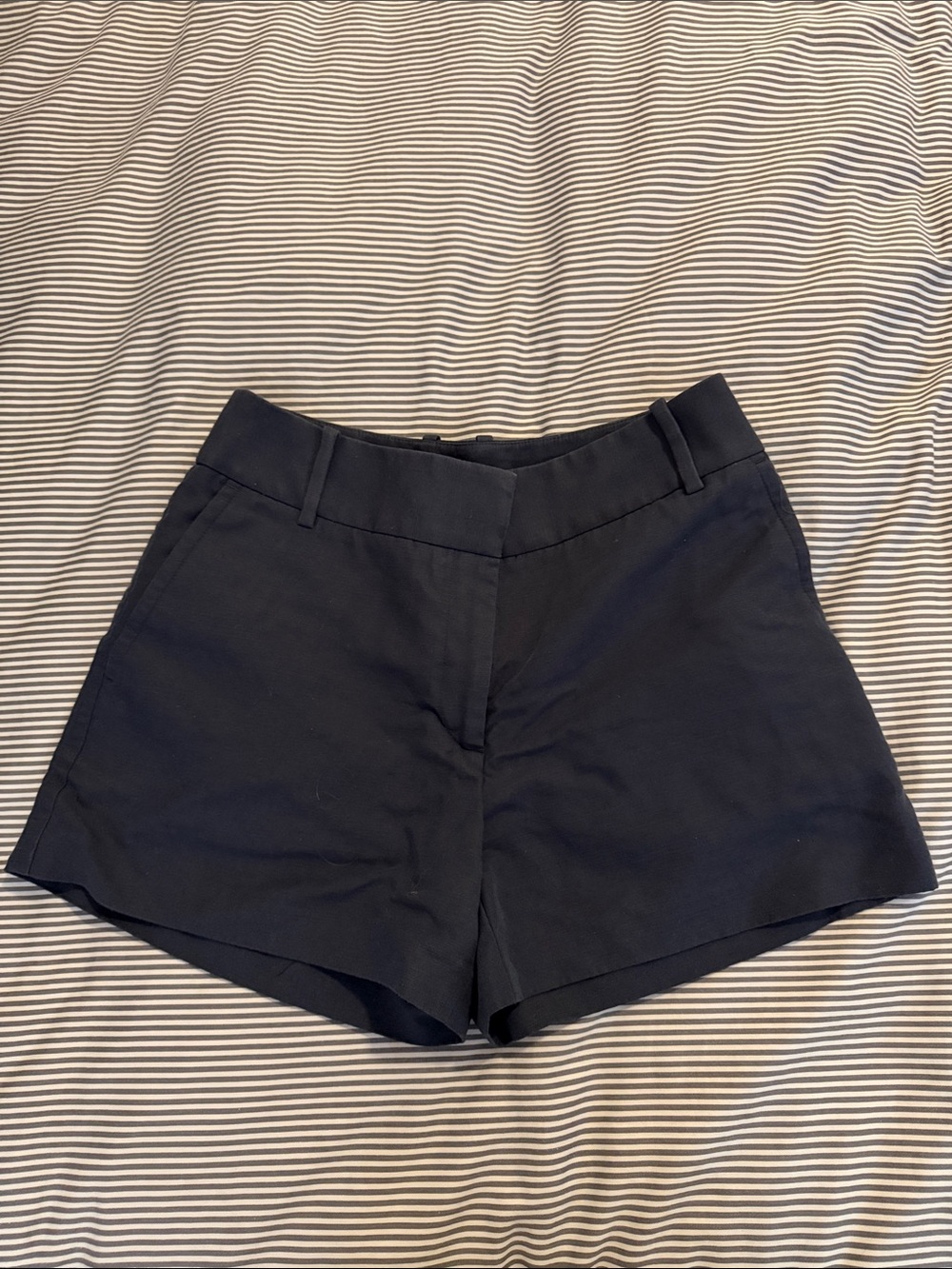 Reiss Black High-Waist Tailored Shorts